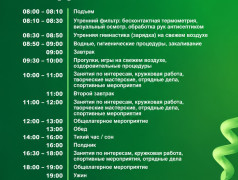 Режим дня в ДОЛ им.Ленина