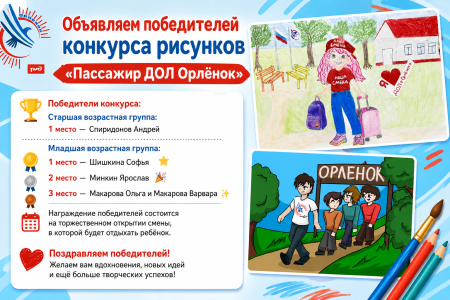 Итоги онлайн - конкурса рисунков «Пассажир ДОЛ „Орлёнок“»